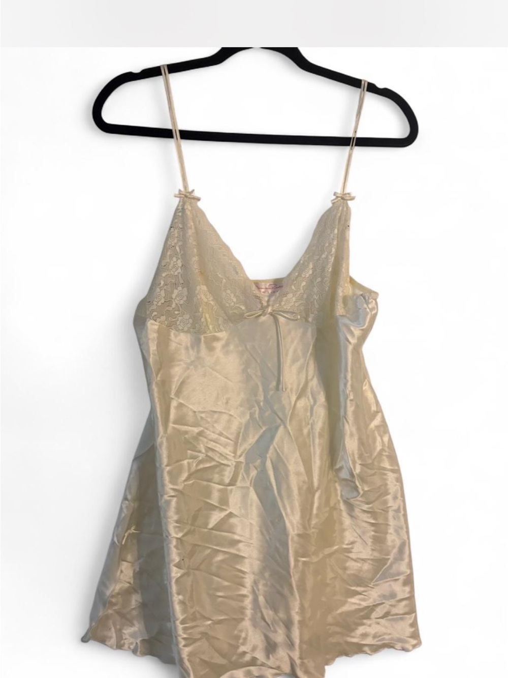 Vintage Oscar de la Renta Satin Lace Slip in Champagne